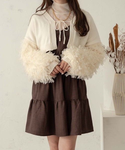 「Ambre Neige」 ニットボレロ FREE ブラック レディース_画像5