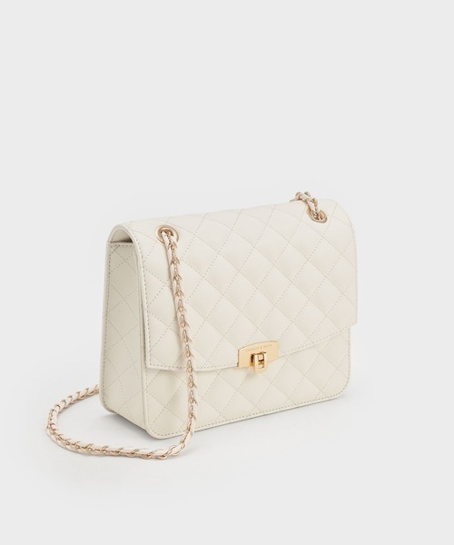 「CHARLES \u0026 KEITH」 ショルダーバッグ M ブラック レディースの画像