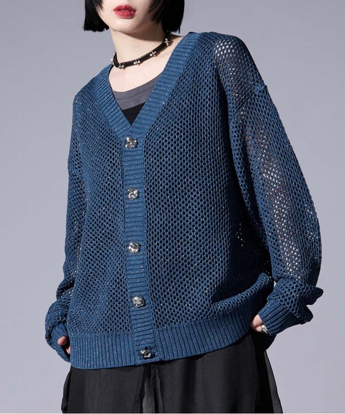 Ellno Loset（エルノロゼット） カーディガン メタルボタンラメ