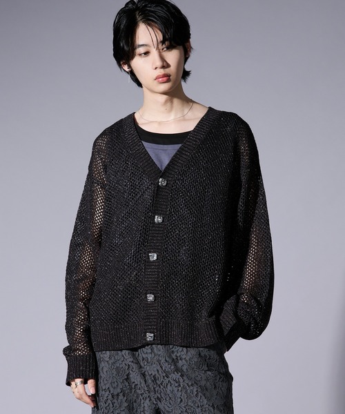 Ellno Loset（エルノロゼット） カーディガン メタルボタンラメ
