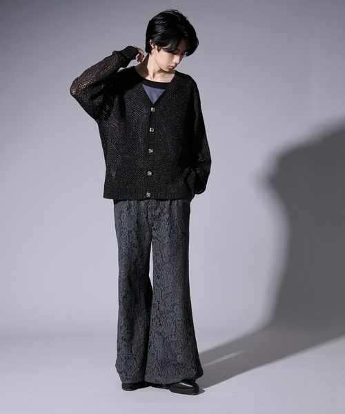 Ellno Loset（エルノロゼット） カーディガン メタルボタンラメ