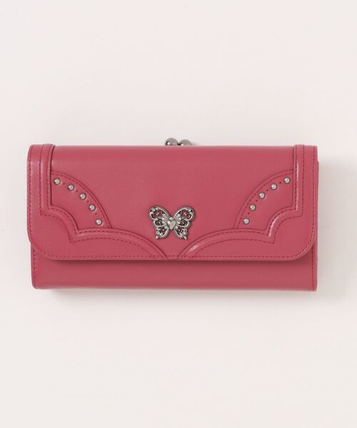 アナスイ 長財布美品  - ピンクレッド アナスイ ANNA SUI ナーシャ 口金長財布 （ピンク） -人気ブランドの
