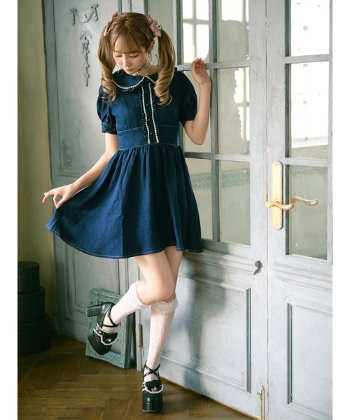 「Ank Rouge」 半袖ワンピース M ブラック レディース_画像2