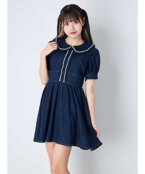 「Ank Rouge」 半袖ワンピース M ブラック レディース_画像3