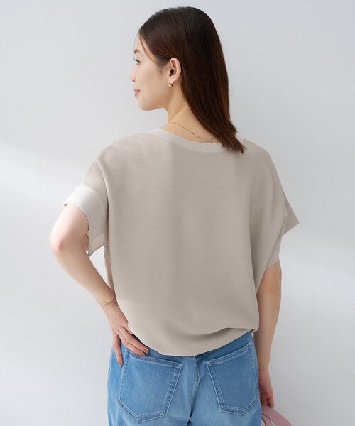 ニット セーター 「古畑星夏さん着用/11色展開/体型カバー」前後2WAYフレンチスリーブニット レディースの画像