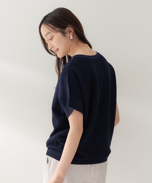 ニット セーター 「古畑星夏さん着用/11色展開/体型カバー」前後2WAYフレンチスリーブニット レディースの画像