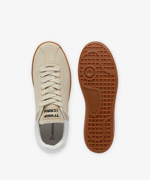 「LACOSTE」 ローカットスニーカー 23.5cm ブラウン レディースの画像