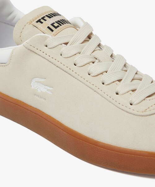 「LACOSTE」 ローカットスニーカー 23.5cm ブラウン レディースの画像