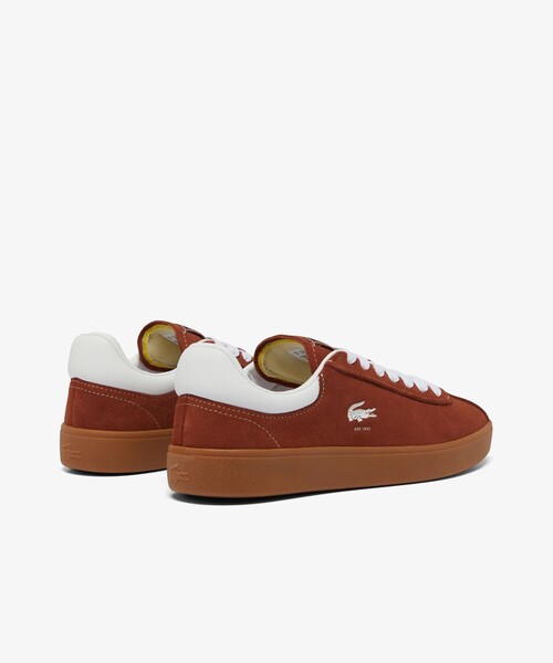 「LACOSTE」 ローカットスニーカー 23.5cm ブラウン レディースの画像