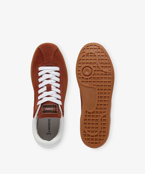 「LACOSTE」 ローカットスニーカー 23.5cm ブラウン レディースの画像