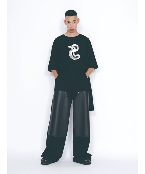 スウェットパンツ ジャージ SWEAT WIDE PANTS WITH LEATHER PATCH メンズの画像