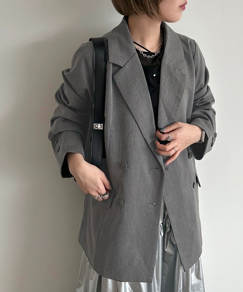 「apres jour mignon」 テーラードジャケット X-LARGE ネイビー レディース_画像3