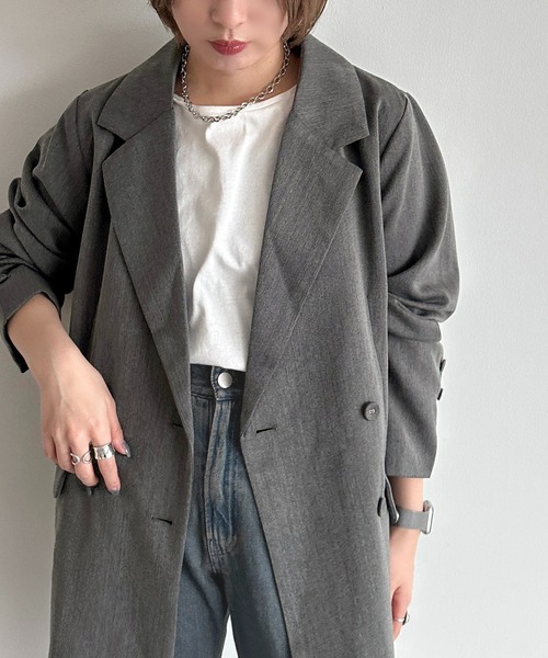 「apres jour mignon」 テーラードジャケット X-LARGE ネイビー レディース_画像5