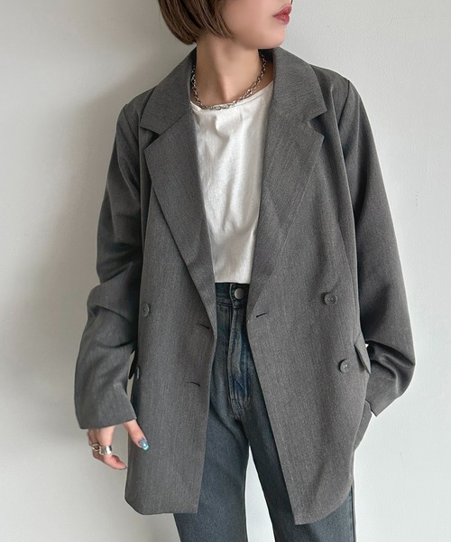 「apres jour mignon」 テーラードジャケット X-LARGE ネイビー レディース_画像6
