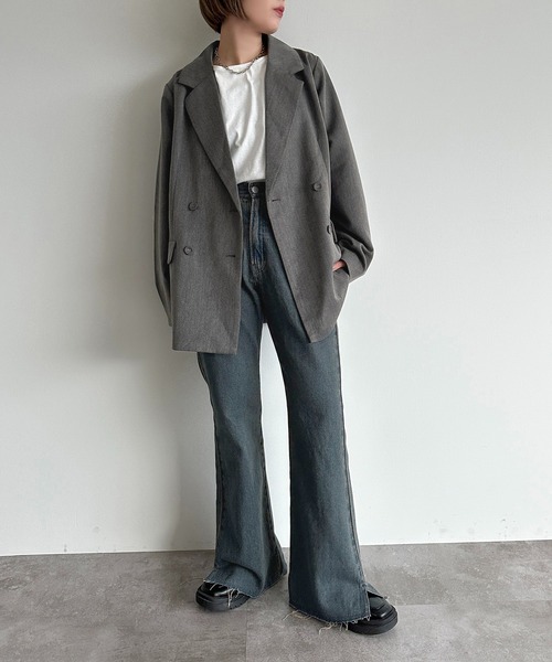 「apres jour mignon」 テーラードジャケット X-LARGE ネイビー レディース_画像7