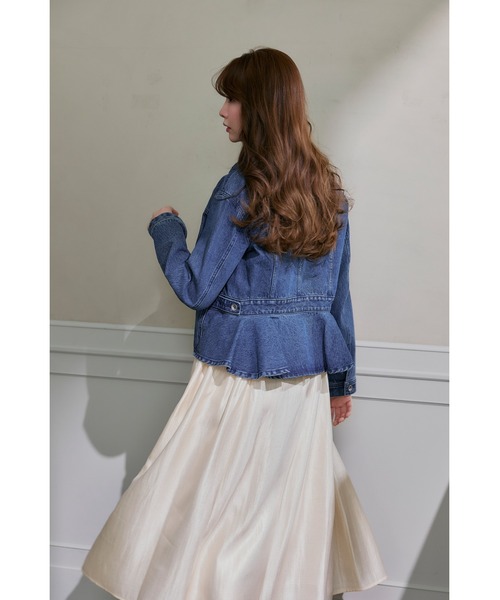 Her lip to デニムジャケット gジャン Peplum Back Denim Jacket