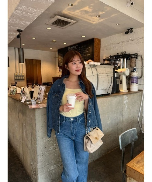 Her lip to デニムジャケット gジャン Peplum Back Denim Jacket