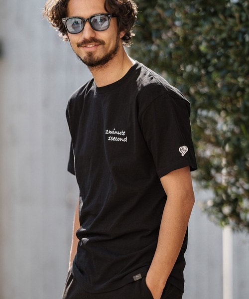 「1minute 1second」 半袖Tシャツ L ブラック×ブルー メンズ_画像7