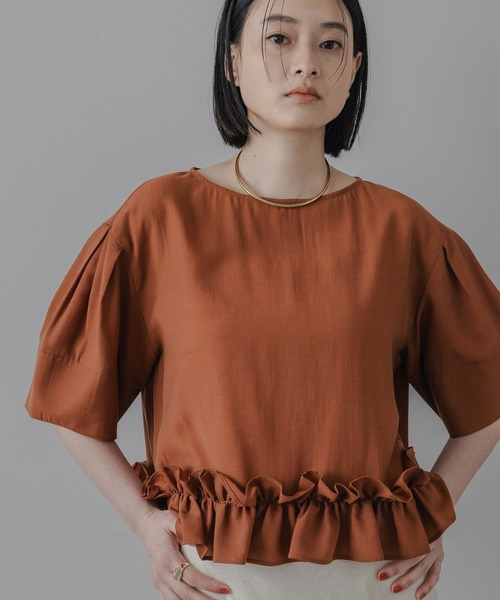 ブラウス シャツ 「接触冷感」フリルヘムブラウス レディースの画像