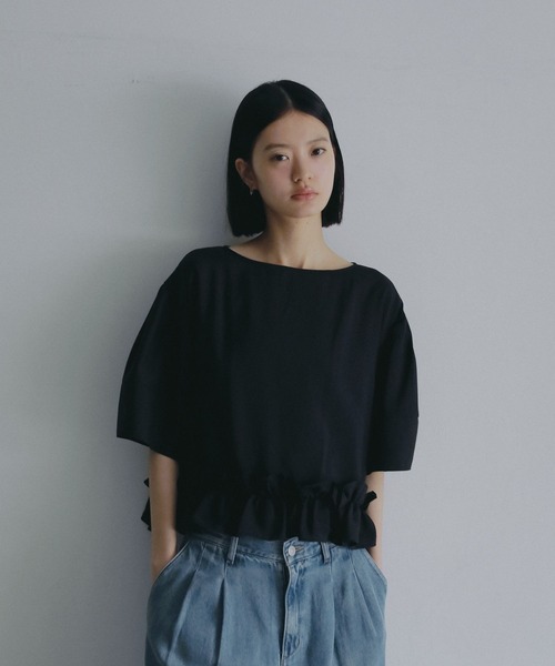 ブラウス シャツ 「接触冷感」フリルヘムブラウス レディースの画像