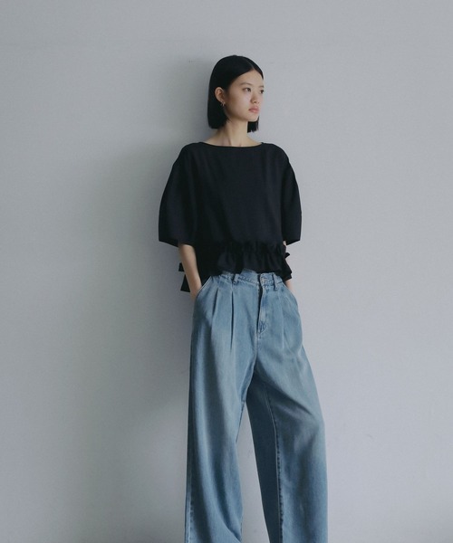 ブラウス シャツ 「接触冷感」フリルヘムブラウス レディースの画像