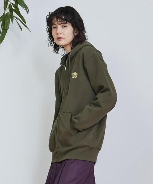 「FRAPBOIS」 ジップアップパーカー 2 カーキ レディース_画像9