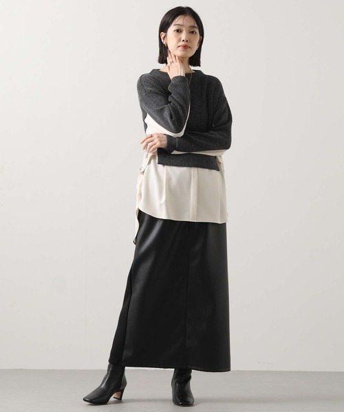 「Gready Brilliant」 7分袖ブラウス 38 チャコールグレー レディース_画像7