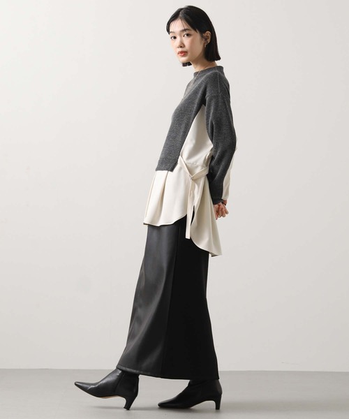 「Gready Brilliant」 7分袖ブラウス 38 チャコールグレー レディース_画像8