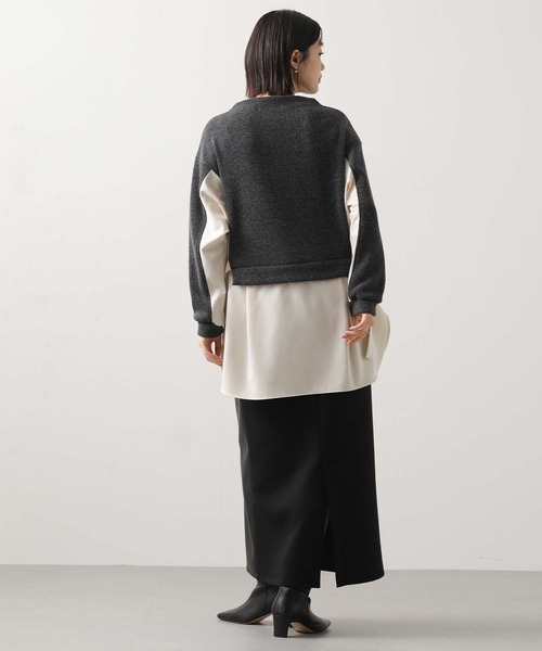 「Gready Brilliant」 7分袖ブラウス 38 チャコールグレー レディース_画像9