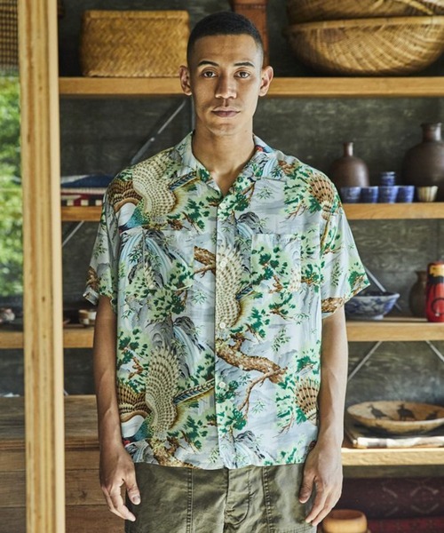 【orSlow】オアスロウ アロハシャツ 総柄 開襟シャツ サイズ2 （M） orSlow（オアスロウ） シャツ 「orSlow」PEACOCK GARDEN HAWAIIAN