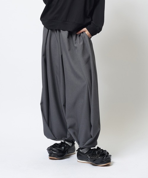 gomme（ゴム） ワイドパンツ パンツ ツイストタックツイルパンツ