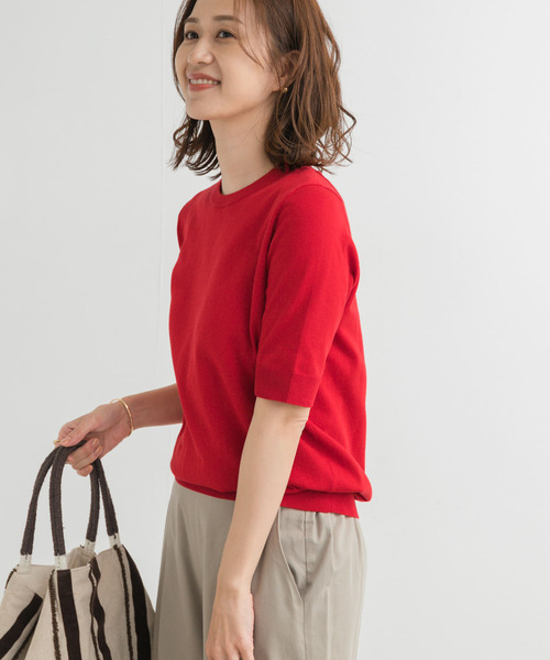 「URBAN RESEARCH DOORS」 半袖ニット MEDIUM チャコールグレー レディース_画像4