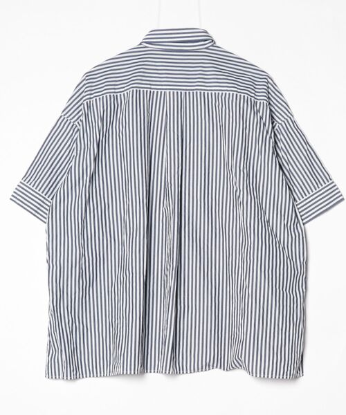 DANTON 半袖シャツ ストライプシャツ 40 Danton（ダントン） ストライプ柄半袖シャツ 40 ブルー レディース