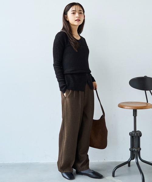 「mil」 スラックス FREE ダークベージュ レディース_画像6