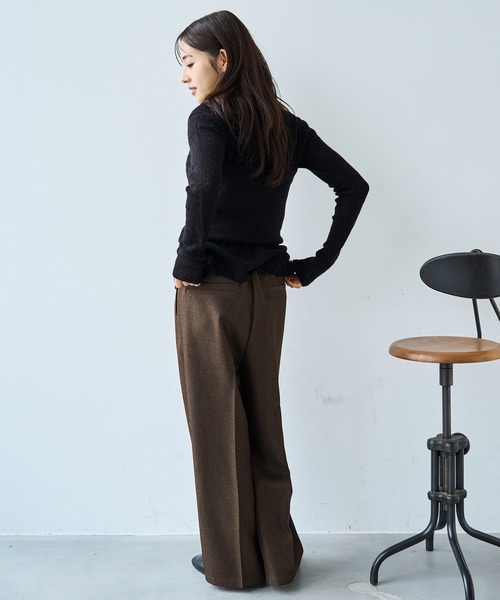 「mil」 スラックス FREE ダークベージュ レディース_画像8