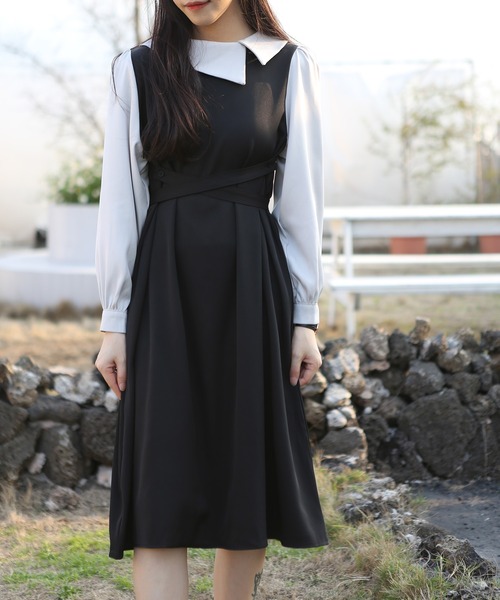 「MAISON DE THERESE」 「i love do do」長袖ワンピース LARGE ブラック レディース_画像8