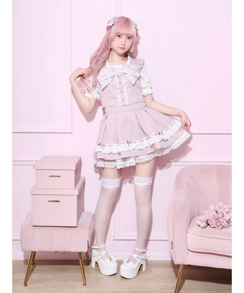 NOEMIE（ノエミー） ワンピース 半袖 チャーム付きシアーチェック