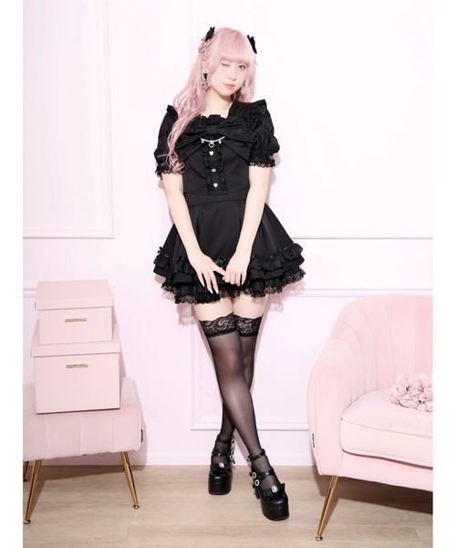 NOEMIE（ノエミー） ワンピース 半袖 チャーム付きシアーチェック
