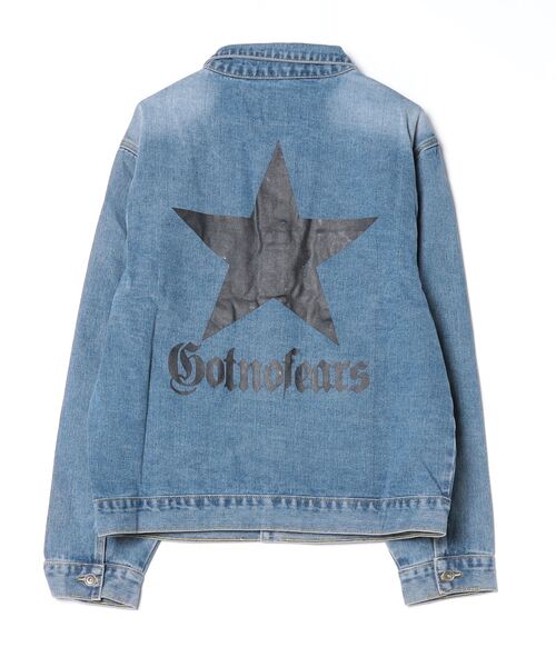 「ONE DAY KMC 」 「gotnofears」デニムジャケット MEDIUM ブルー レディース_画像4