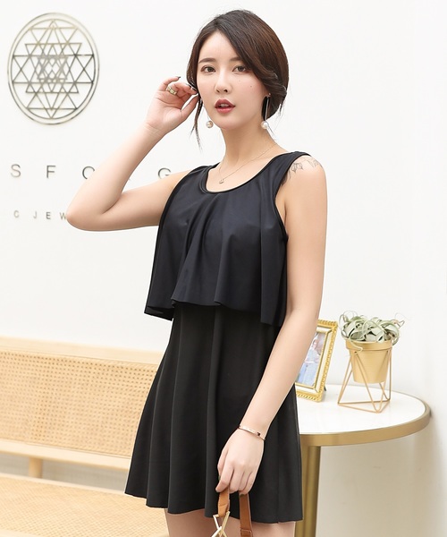 TeddyShop 水着 レディース 小花柄 レトロワンピース
