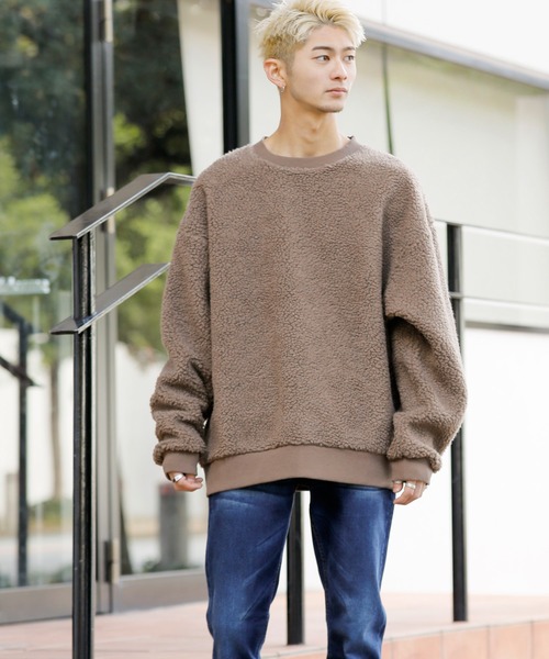 スウェット 【no sweat×ADMIX/ATELIER SAB MEN】コラボ別注 もこもこ シェルパ ボア フリース オーバーサイズ スウェット|ZOZOTOWN PayPayモール店|20