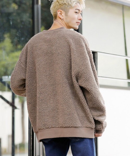 スウェット 【no sweat×ADMIX/ATELIER SAB MEN】コラボ別注 もこもこ シェルパ ボア フリース オーバーサイズ スウェット|ZOZOTOWN PayPayモール店|21