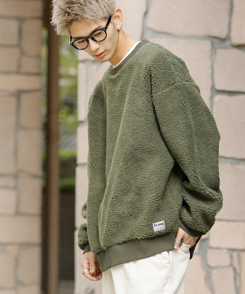 スウェット 【no sweat×ADMIX/ATELIER SAB MEN】コラボ別注 もこもこ シェルパ ボア フリース オーバーサイズ スウェット|ZOZOTOWN PayPayモール店|24