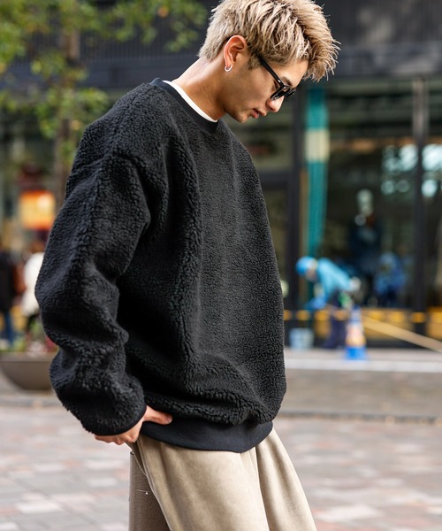 スウェット 【no sweat×ADMIX/ATELIER SAB MEN】コラボ別注 もこもこ シェルパ ボア フリース オーバーサイズ スウェット|ZOZOTOWN PayPayモール店|08