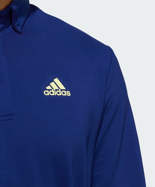 ポロシャツ プライムグリーン スリーストライプス 保温 長袖ボタンダウンシャツ【adidas Golf/アディダスゴルフ】17