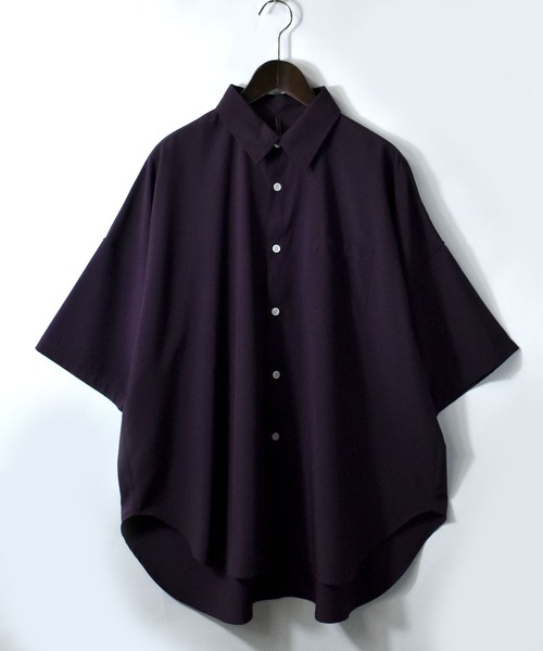 4色 ロンT ビックシャツ ビックロゴ 半袖 ドロップショルダー Starting Over シャツ ポリストレッチ ドロップショルダー 半袖