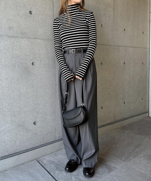 andme（アンドミー） ニット セーター 無地/ボーダー長袖