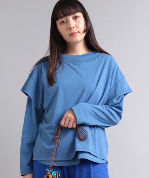 tシャツ M2006 オーガニックコットンレイヤードプルオーバー レディース