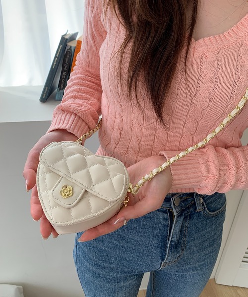 cream creme トートバッグ ハートキルティングクロスバッグ レディース