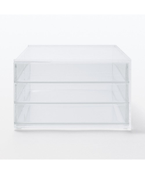 無印良品（MUJI） 収納 重なるアクリルケース・横型3段 約幅25．5